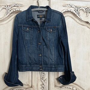 Lucky Brand Women's Dark Blue Trucker Jean Jacket